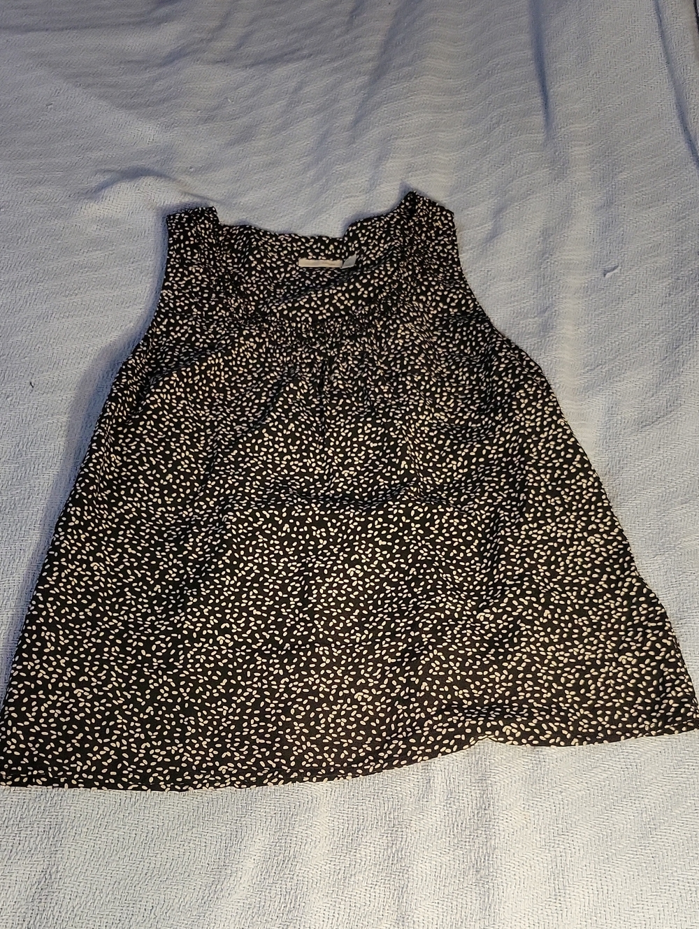 Halogen Black and White Sleeveless Printed Blouse